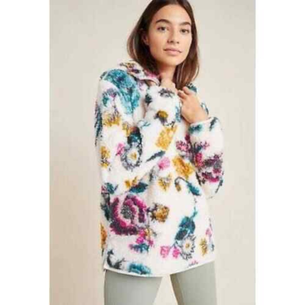 ANTHROPOLOGIE Saturday Sunday Rosemarie Fleece Hooded Pullover Size XS